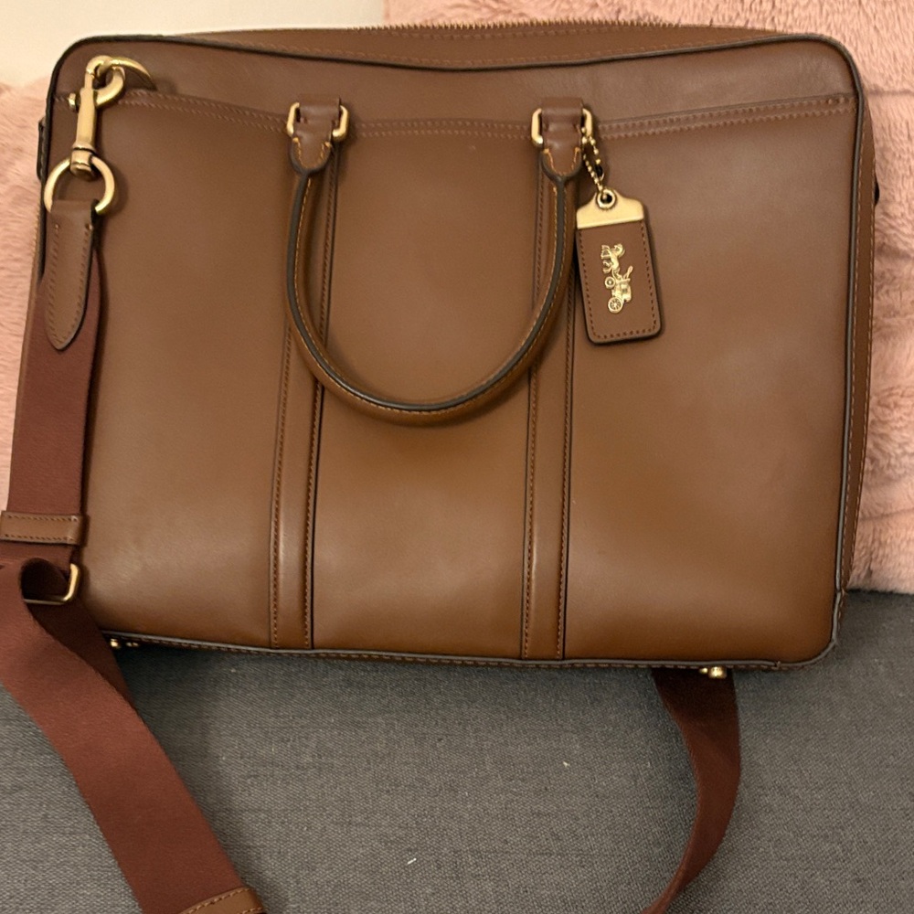 Coach Tan Leather Men's Briefcase